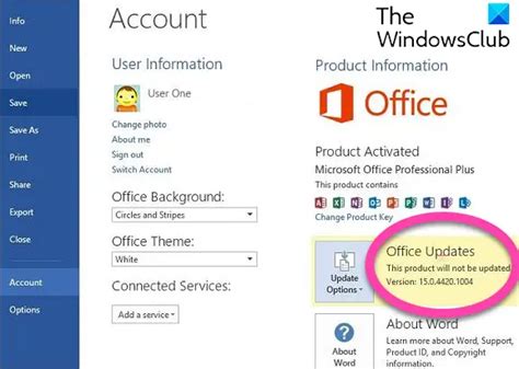 Automatic updating for Microsoft Office is not enabled.